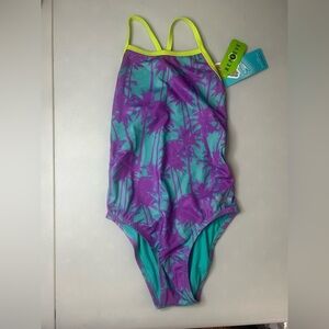 Speedo Vibe Eco Endurance Swimsuit 1-Piece Palm Trees Size 24 NWT